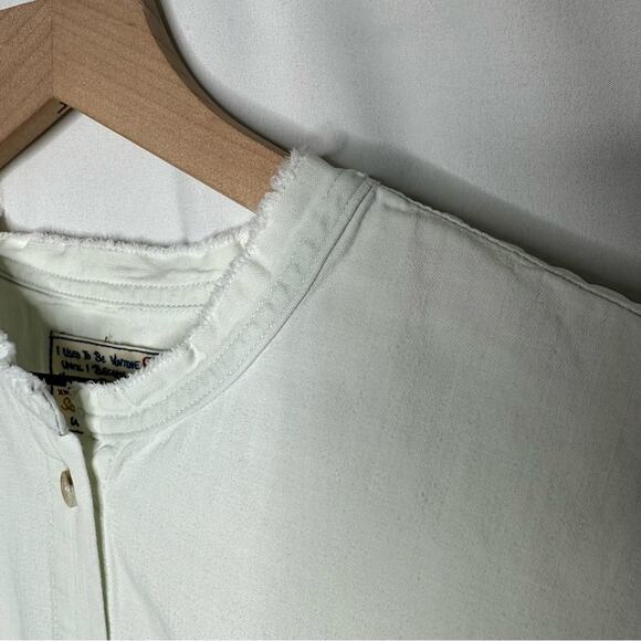 SANDRINE ROSE Mandarin White Shirt NWT in Medium - Picture 6 of 7